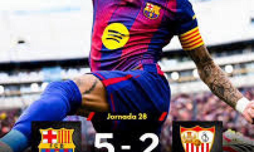 e FC Barcelona s’est largement imposé face au Sevilla FC (5-2), dimanche, lors de la 28e journée de La Liga.
